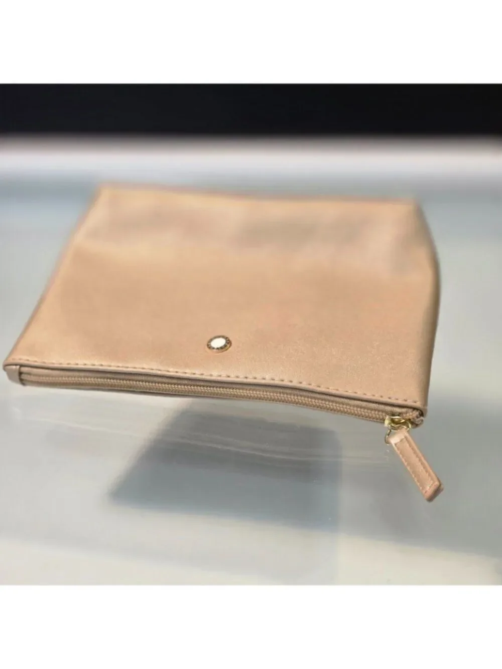 Bvlgari Parfums Champagne Gold Travel Cosmetics Pouch Emirates Logo Makeup Bag